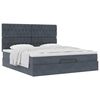 vidaXL Cadre de lit ottoman avec matelas gris fonc&eacute; 200x200 cm velours