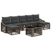 vidaXL Ensemble de canap&eacute; de jardin 8 pc Gris et Gris fonc&eacute; polyrotin