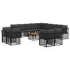 vidaXL Ensemble de canap&eacute;s d'ext&eacute;rieur 14 pc Noir et Gris fonc&eacute;