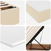 vidaXL Lit avec rangement et matelas Cr&egrave;me 160 x 200 cm Polyester