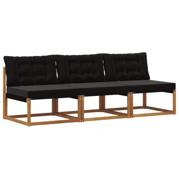 vidaXL 3 Pi&egrave;ce Sofa de milieu ext&eacute;rieur Bois d'Acacia Massif Naturel