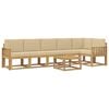 vidaXL Ensemble de canap&eacute;s d'ext&eacute;rieur 7 pc Blanc et Beige Polyester