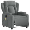 vidaXL Fauteuil inclinable de massage électrique gris foncé tissu