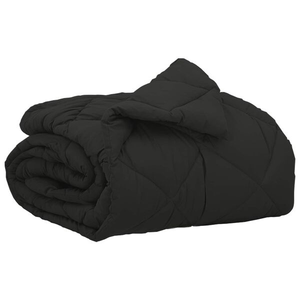 vidaXL Duvet complet toute l'ann&eacute;e Noir 220 x 155 cm Microfibre