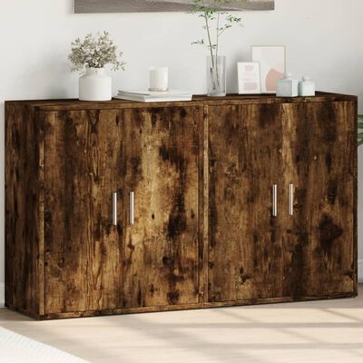 vidaXL Buffets 2 pcs chêne fumé 60x31x70 cm bois d'ingénierie