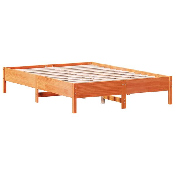 vidaXL Cadre de lit sans matelas cire marron 140x200cm bois pin massif