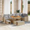 vidaXL Ensemble de canap&eacute; de jardin 9 pcs beige et gris clair