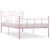 vidaXL Cadre de lit sans matelas rose m&eacute;tal 90x200 cm