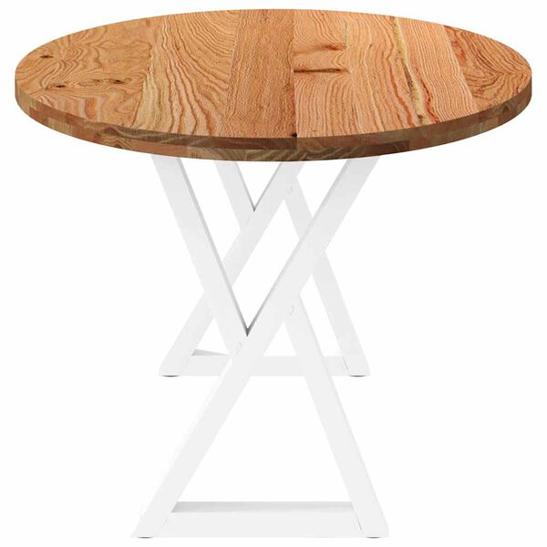 vidaXL Table à manger marron clair bois de chêne massif ovale