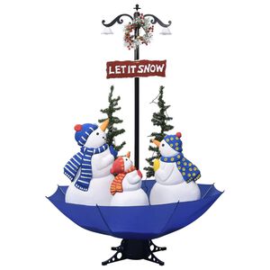 vidaXL Arbre de No&euml;l neigeux avec base de parapluie Bleu 170 cm PVC