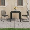 vidaXL Ensemble à manger de jardin 3 pcs PVC résine tressée noir