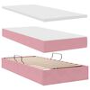 vidaXL Lit avec rangement et matelas Rose 90 x 190 cm Velours