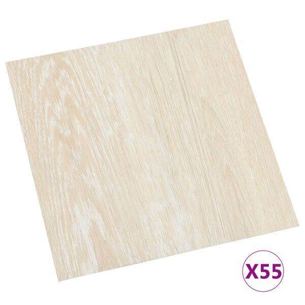 vidaXL Dalles de plancher autoadhésives 55 pcs PVC 5,11 m² beige