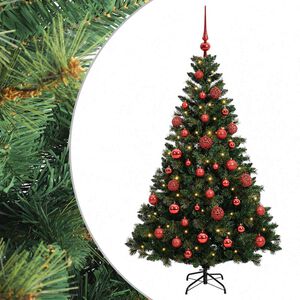 vidaXL Arbre de No&euml;l Artificiel avec Boule 120 cm 150 LED Blanc chaud