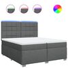 vidaXL Sommier &agrave; lattes de lit avec matelas Gris fonc&eacute; 200x200cm Tissu