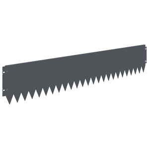 vidaXL Bordure de Pelouse 10 pcs 103 x 20 cm Acier Anthracite