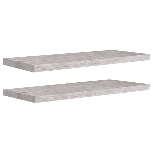 vidaXL &Eacute;tag&egrave;res murales flottantes 2 pcs gris b&eacute;ton 80x23,5x3,8 cm MDF