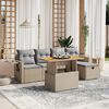 vidaXL Salon de jardin avec coussins 6 pcs beige r&eacute;sine tress&eacute;e