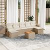 vidaXL Salon de jardin avec coussins 8 pcs beige r&eacute;sine tress&eacute;e