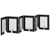 vidaXL Porte de chien pliable avec supports 6 pcs Ch&ecirc;ne noir 362 cm