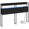vidaXL T&ecirc;te de lit de rangement Ch&ecirc;ne noir 120 cm Bois d'ing&eacute;nierie
