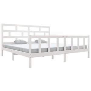 vidaXL Cadre de lit sans matelas blanc bois de pin massif