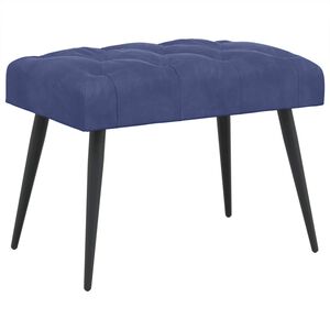 vidaXL Banc avec capitonnage bouton Bleu police 60 x 40 x 45 cm