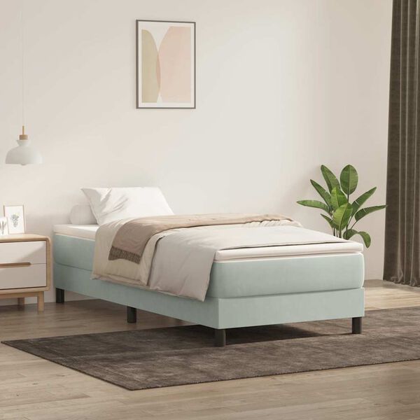 vidaXL Sommier &agrave; lattes de lit sans matelas gris clair 100x220cm