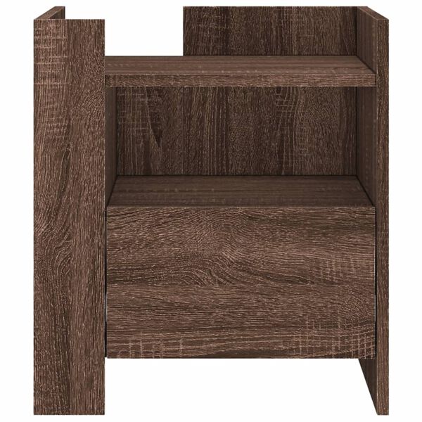 vidaXL Table de chevet ch&ecirc;ne marron 45x50x50 cm bois d&rsquo;ing&eacute;nierie