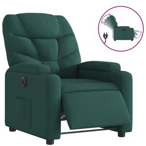 vidaXL Fauteuil inclinable &eacute;lectrique Vert fonc&eacute; Tissu
