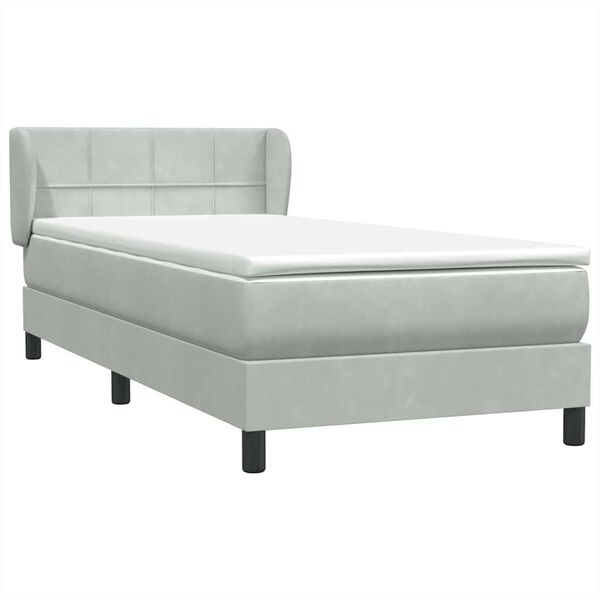 vidaXL Sommier &agrave; lattes de lit et matelas gris clair 80x210 cm velours