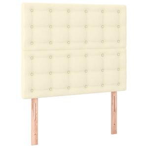 vidaXL T&ecirc;te de lit Cr&egrave;me 80x5x118/128 cm Similicuir