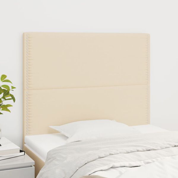 vidaXL T&ecirc;te de lit Cr&egrave;me 80x5x118/128 cm Tissu