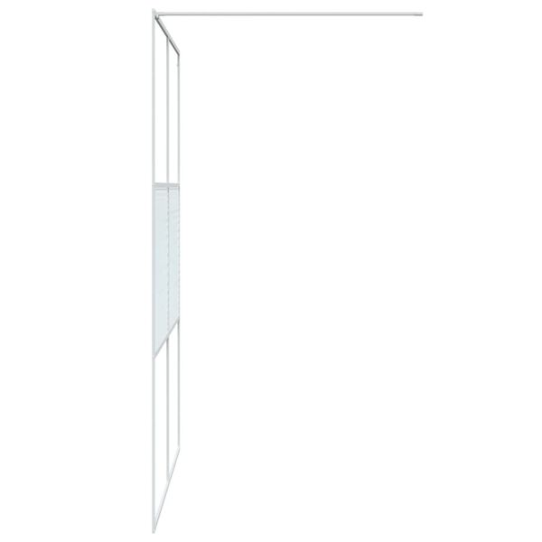vidaXL Paroi de douche Blanc 140x195 cm Verre ESG transparent