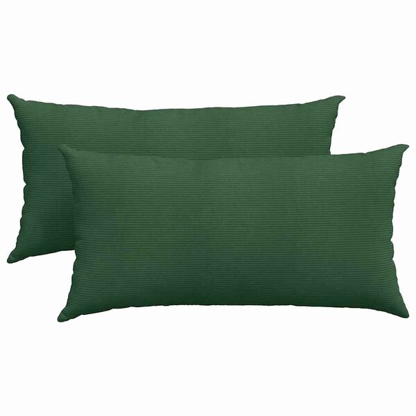 vidaXL Coussins de canapé 2 pcs Vert foncé 80 x 40 cm