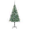 vidaXL Arbre de No&euml;l artificiel pr&eacute;-&eacute;clair&eacute;/boules pommes de pin 180cm
