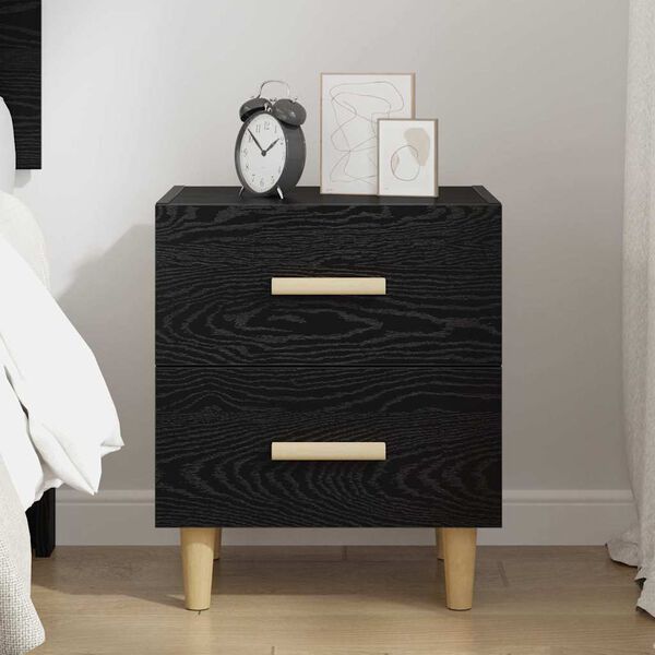 vidaXL Armoire de lit Chêne noir 40 x 35 x 47.5 cm Bois d'ingénierie