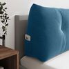 vidaXL Coussin de Dos Bleu 200 x 24 x 50 cm Velours