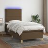 vidaXL Sommier &agrave; lattes de lit matelas et LED Marron fonc&eacute; 100x200cm