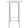 vidaXL Table de bar pliable Blanc &Oslash;80 cm Verre avec texture de marbre