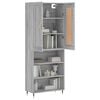 vidaXL Buffet haut Sonoma gris 69,5x34x180 cm Bois d'ing&eacute;nierie
