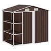 vidaXL Abri de jardin avec &eacute;tag&egrave;re Marron 205x130x183 cm Fer