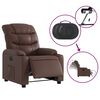 vidaXL Fauteuil inclinable électrique Marron Similicuir