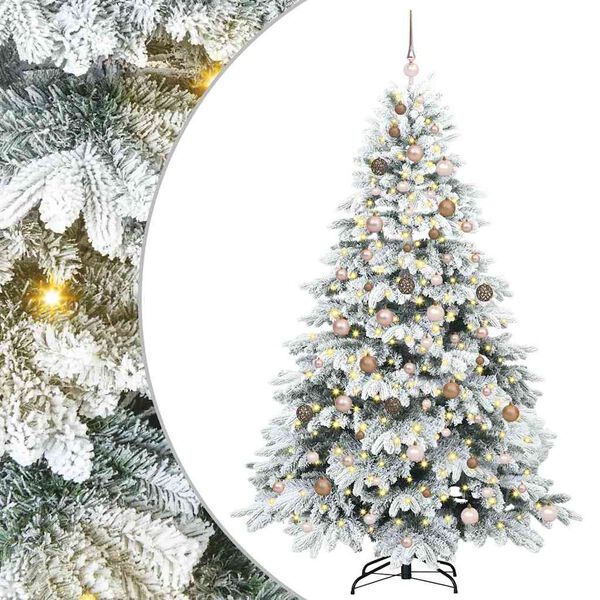 vidaXL Sapin de No&euml;l artificiel avec 300 LED Blanc 210 cm PE et PVC