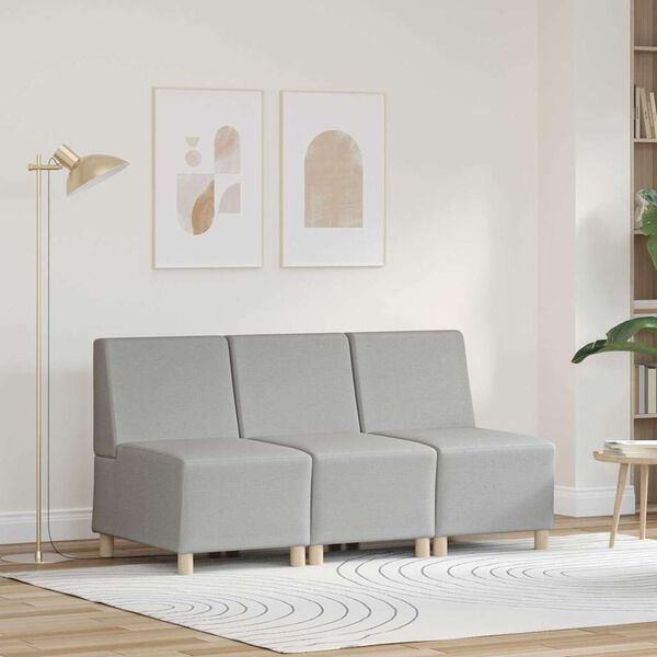 vidaXL Unit&eacute; de Sofa Modulaire Sans Accoudoirs 3 pcs Gris nuage