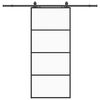 vidaXL Porte coulissante kit de quincaillerie noir 90x205 cm verre ESG