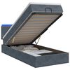vidaXL Lit coffre avec matelas et LED Gris fonc&eacute; 80 x 200 cm Velours
