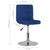 vidaXL Chaise pivotante de salle à manger Bleu Tissu