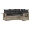 vidaXL Salon de jardin 4 pcs avec coussins gris clair r&eacute;sine tress&eacute;e