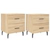 vidaXL Tables de chevet 2 pcs ch&ecirc;ne sonoma 40x35x47,5 cm
